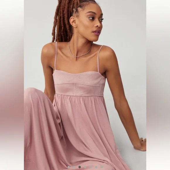 SOLD Anthropologie Daily Practice Asymmetrical A-Line Dress Mauve Small Petite - Picture 4 of 8